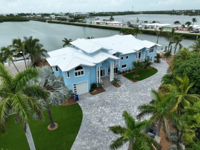 Full driveway aerial at Lighthouse a D'Asign Source design-build project