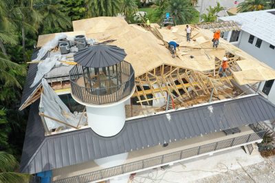 Roof sheathing at Lighthouse a D'Asign Source design-build project