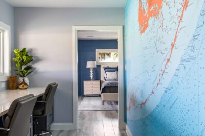 Primary bedroom and office space at Happy House