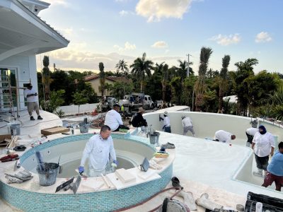 Pool plaster at Lighthouse Pointe, a D'Asign Source design-build project