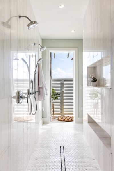 Master shower at Lighthouse Pointe, a D'Asign Source design-build