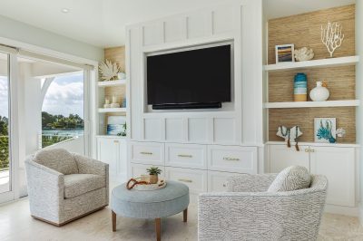 Master suite entertainment space at Lighthouse Pointe, a D'Asign Source design-build