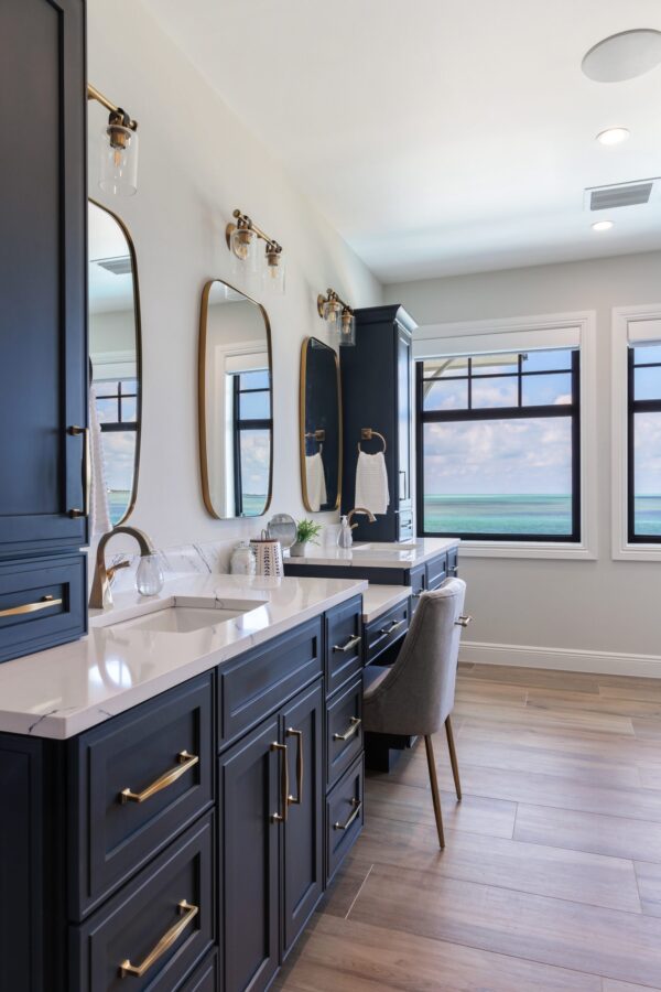 Primary bathroom vanity at Lighthouse
