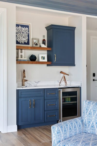 Primary bedroom wet bar at Lighthouse