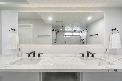 Double bathroom vanity at Marthaler, a condo remodel project by D'Asign Source