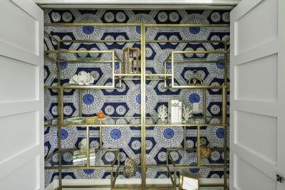 Accent wall at Sapphire & Mahogany, a remodel project of D'Asign Source.