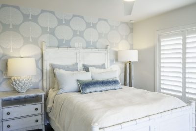 Guest bedroom at Sapphire & Mahogany, a remodel project of D'Asign Source.