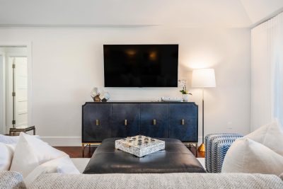 Living room at Sapphire & Mahogany, a remodel project of D'Asign Source.