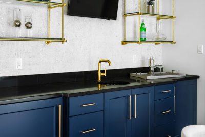 Wet bar at Sapphire & Mahogany, a remodel project of D'Asign Source.