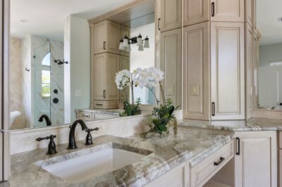 Primary bathroom vanity at Sunrise